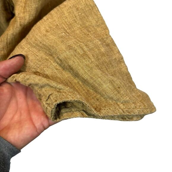 Ladies Flax Linen Button‎ Down Shirt Jacket Size Large Tan Color - Picture 3 of 13